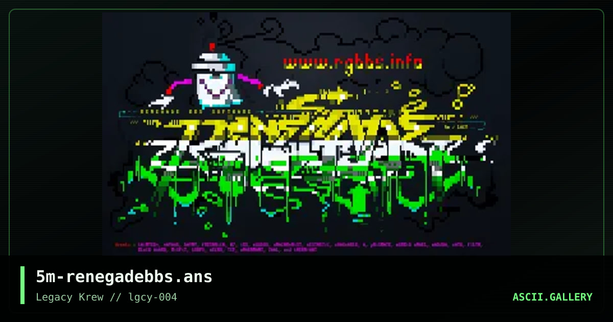 Renegade BBS, by smooth, 2022
