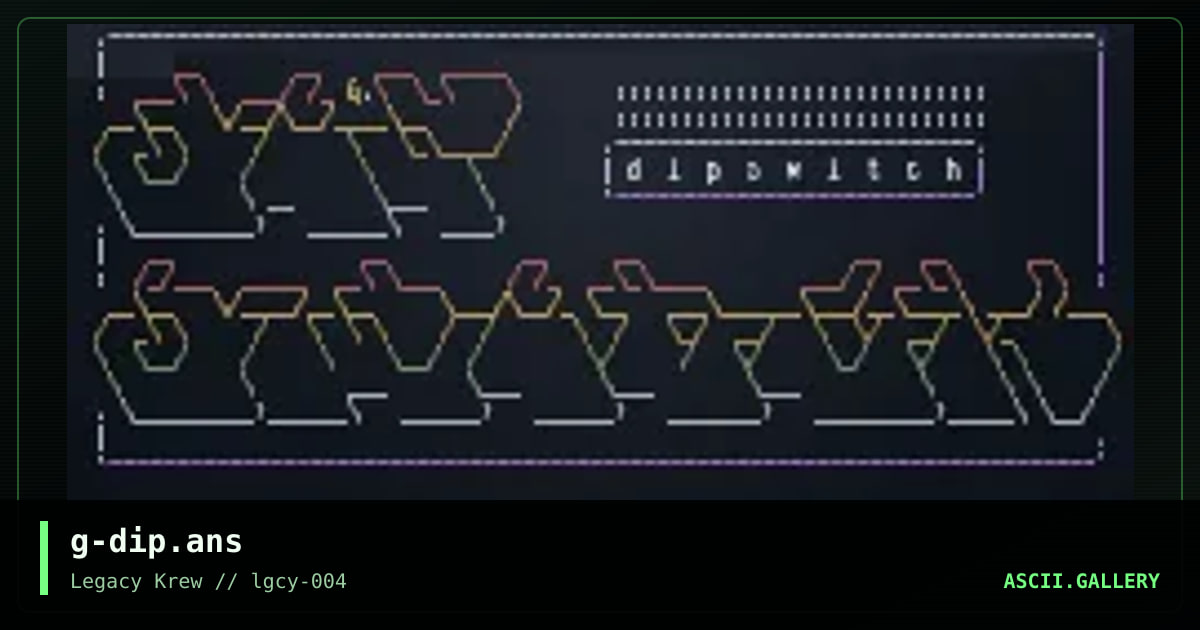 Dipswitch, by griskokare, 2022