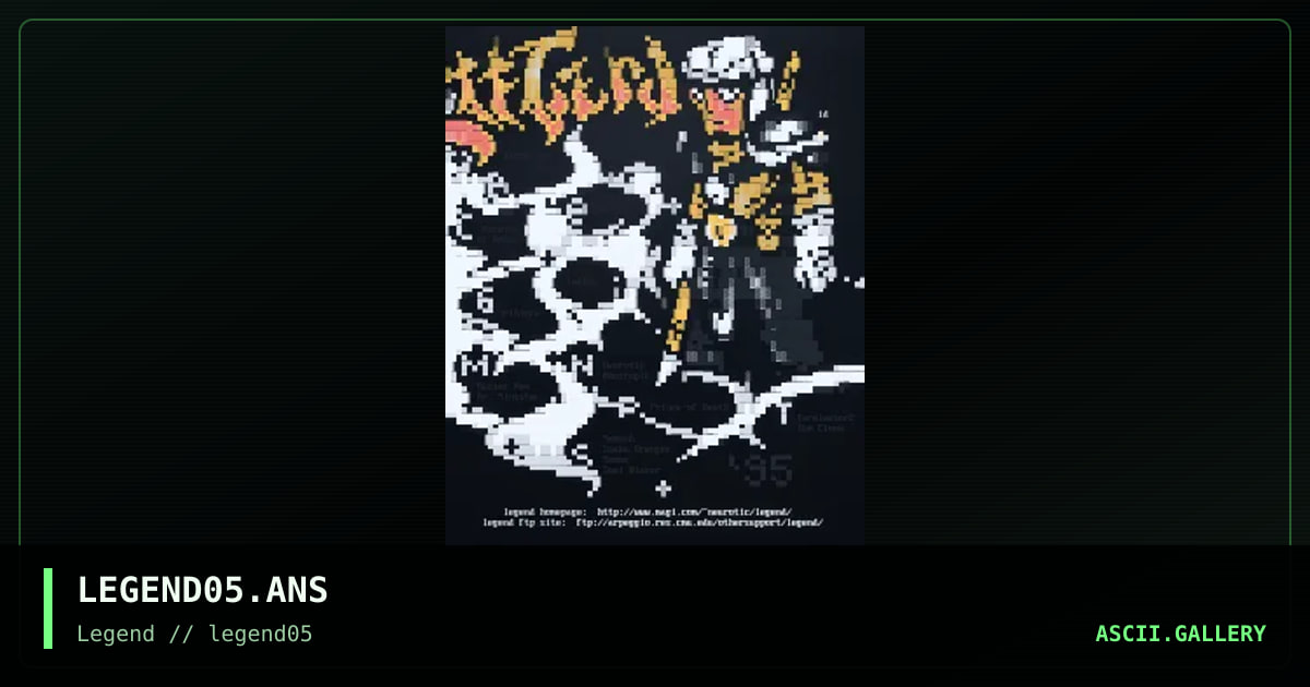 Legend Member Listing, by iodine, 1995