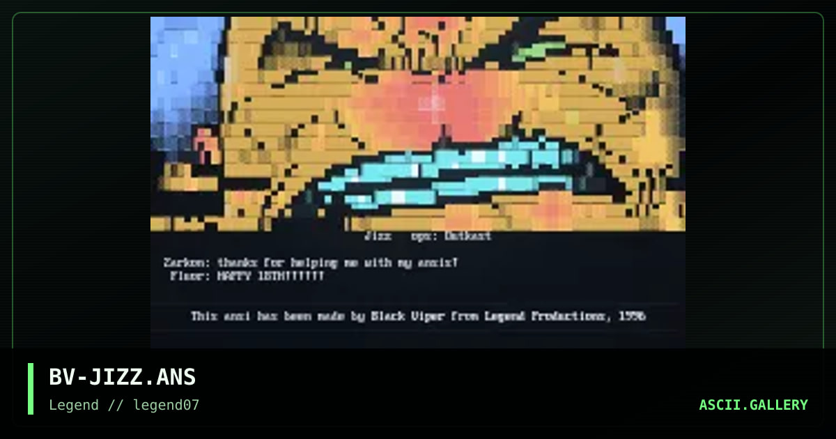 Jizz, by black viper, 1996