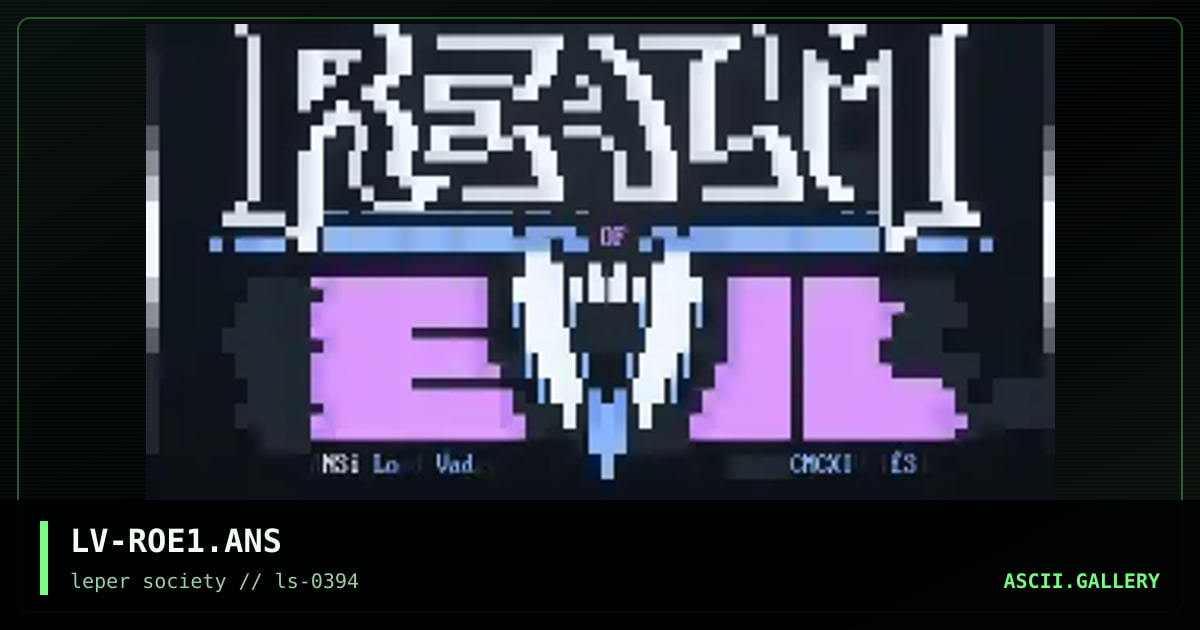 LV-ROE1.ANS, by lord vade, 1994