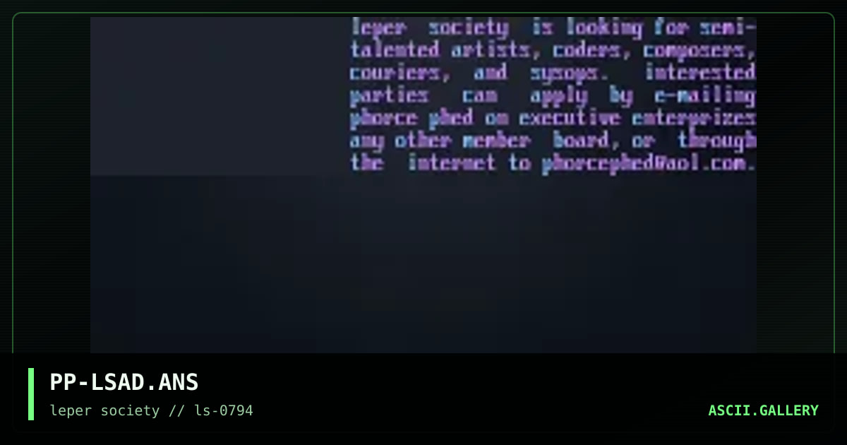 PP-LSAD.ANS, by phorce phed, 1994