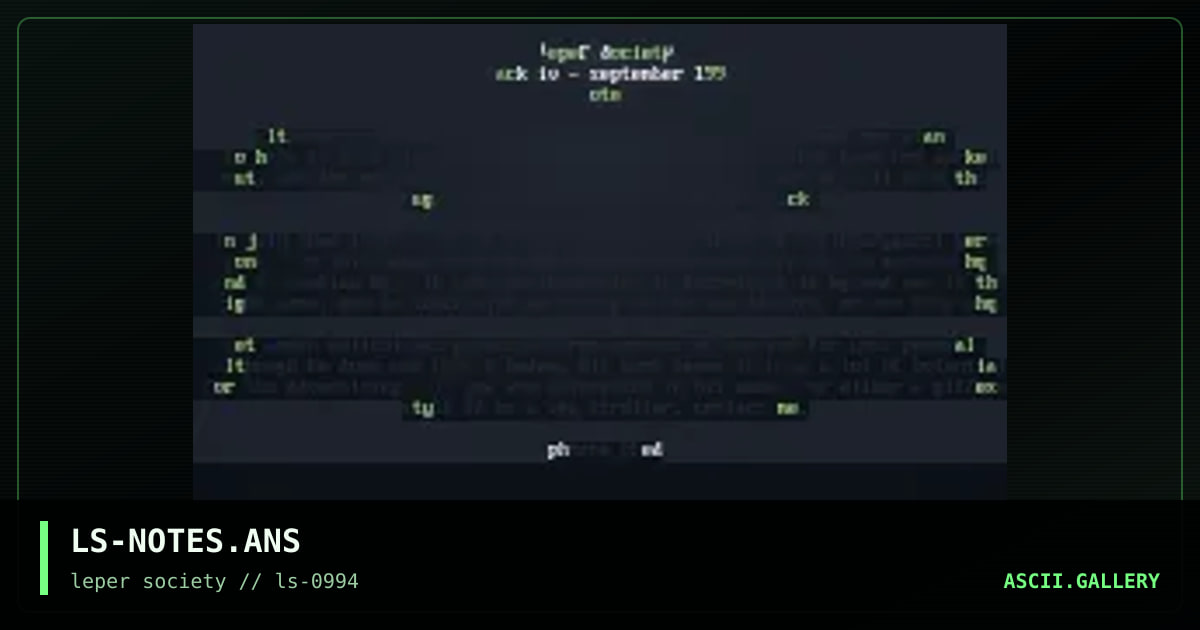 LS-NOTES.ANS, by phorce phed, 1994