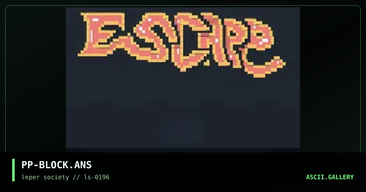 blocked escape, by phorce phed, 1996