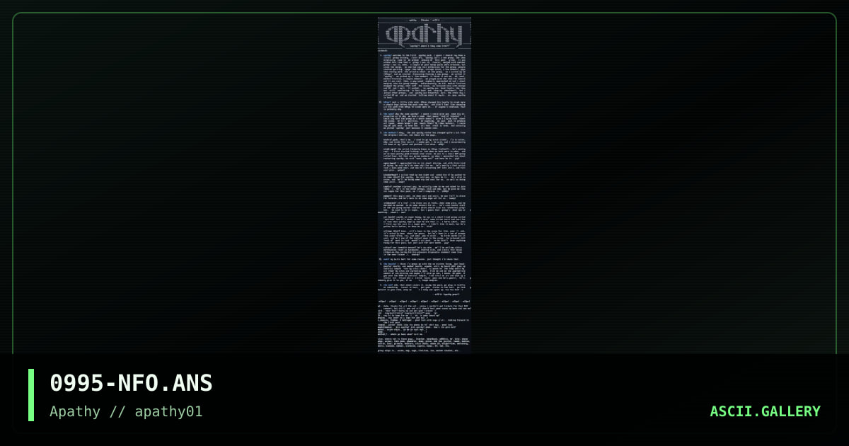 September '95 Info, by sirdeath, 1995