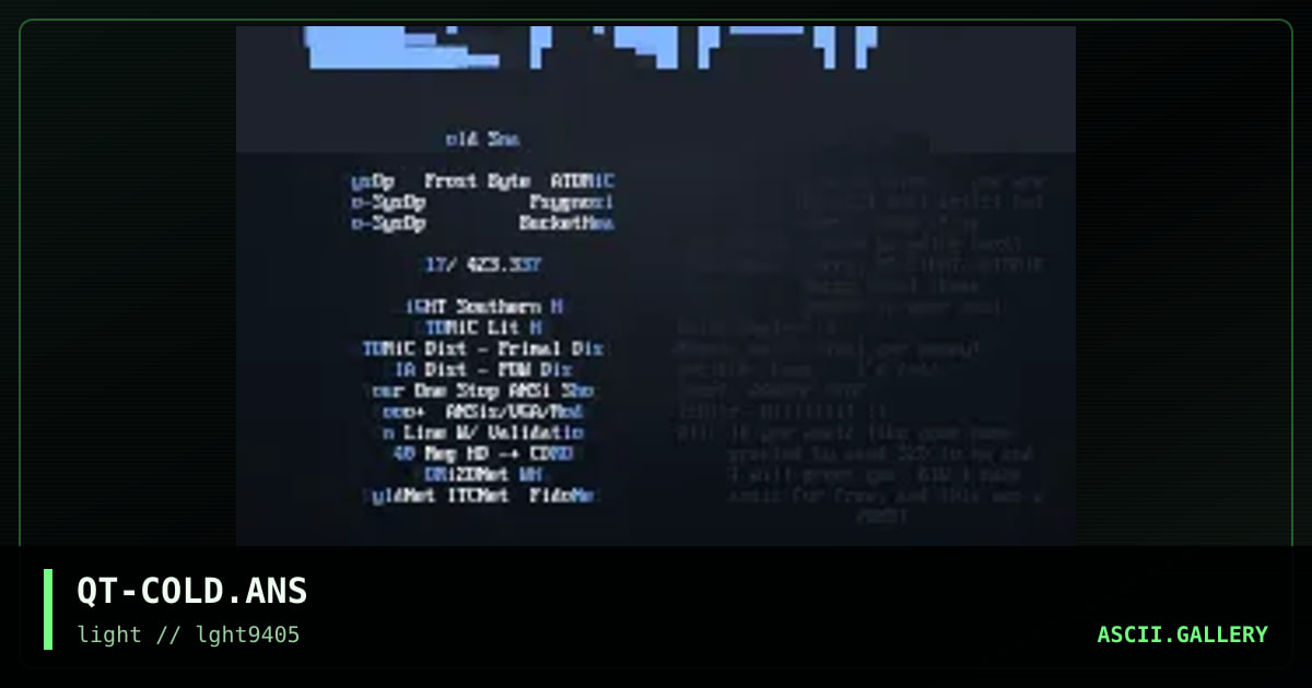 The Cold Snap Ansi, by q tak, 1994