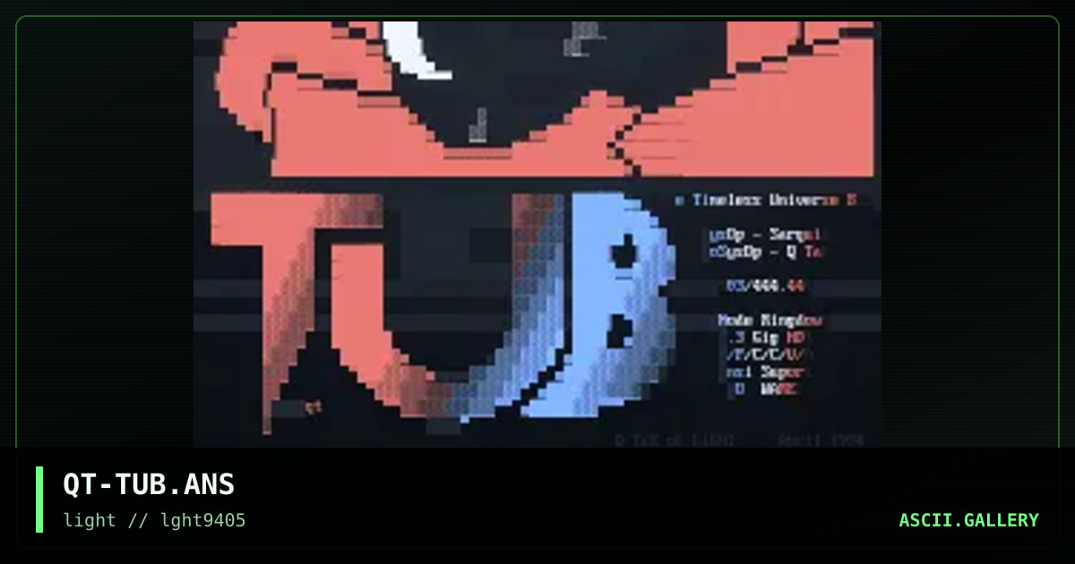 The Timeless Universe BBS, by q tak, 1994