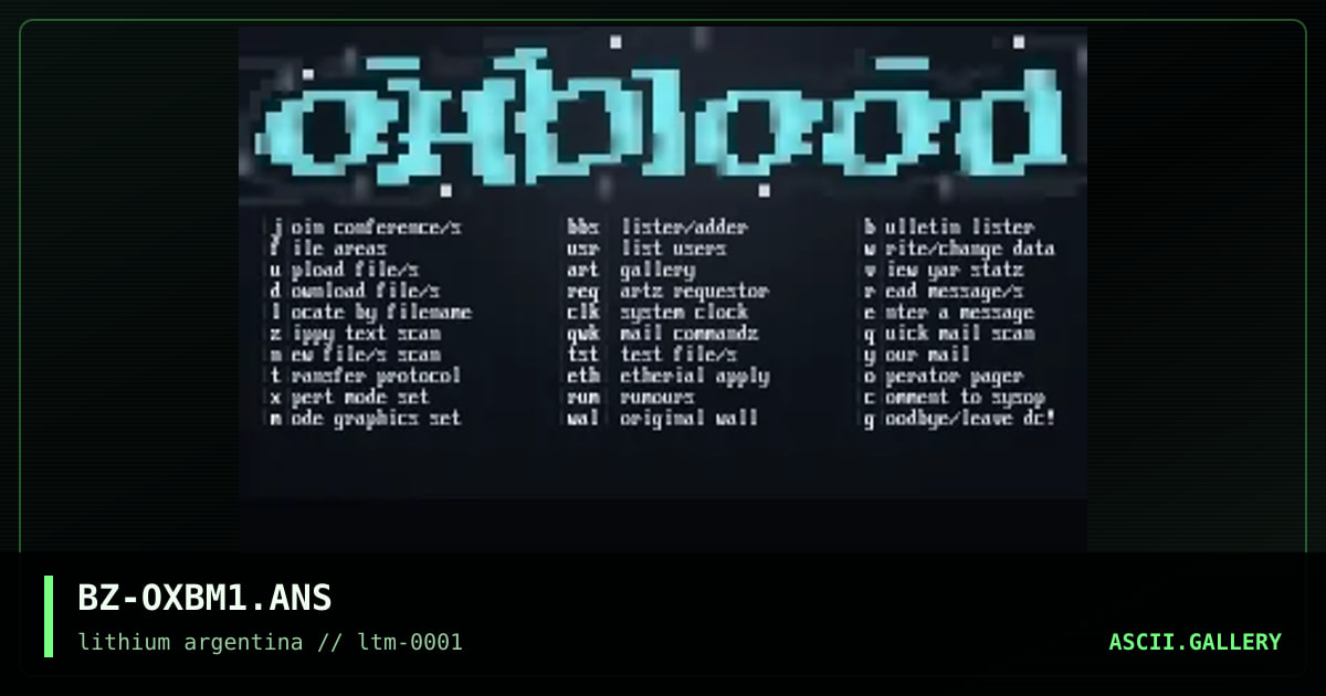 oxblood main menu #1, by biozard, 1997