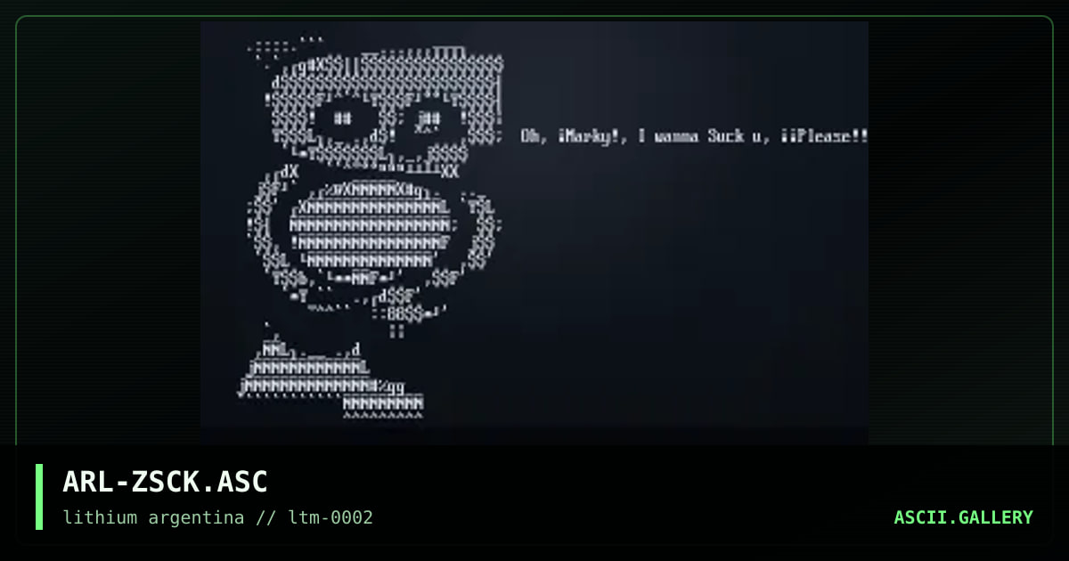 Ascii          "Suck", by arlequin, 1998
