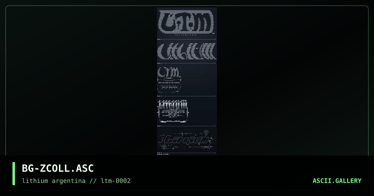 Ascii Colly    "Lithium", by bergus, 1998