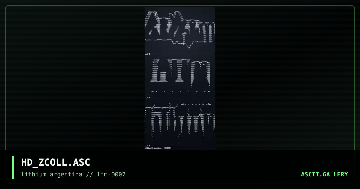 Ascii Colly    "Lithium", by hondo, 1998