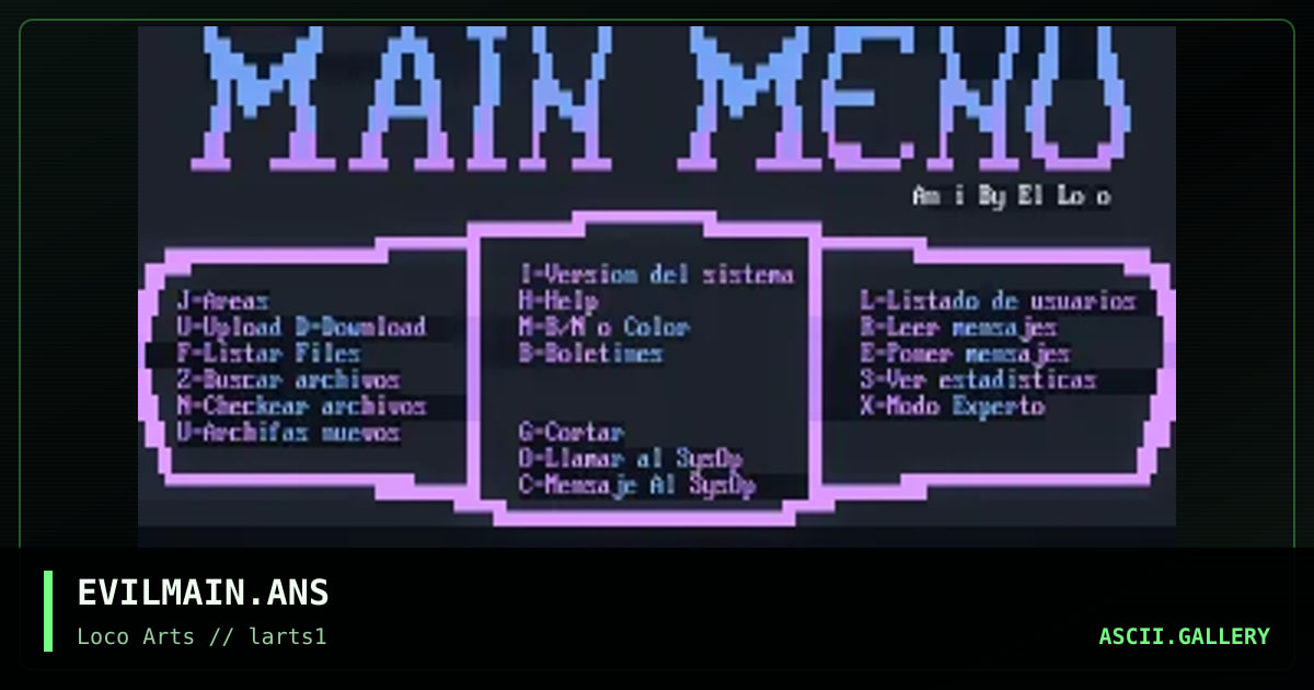 EVILMAIN.ANS, by el loco, 1995