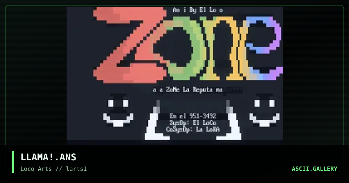 LLAMA!.ANS, by el loco, 1995