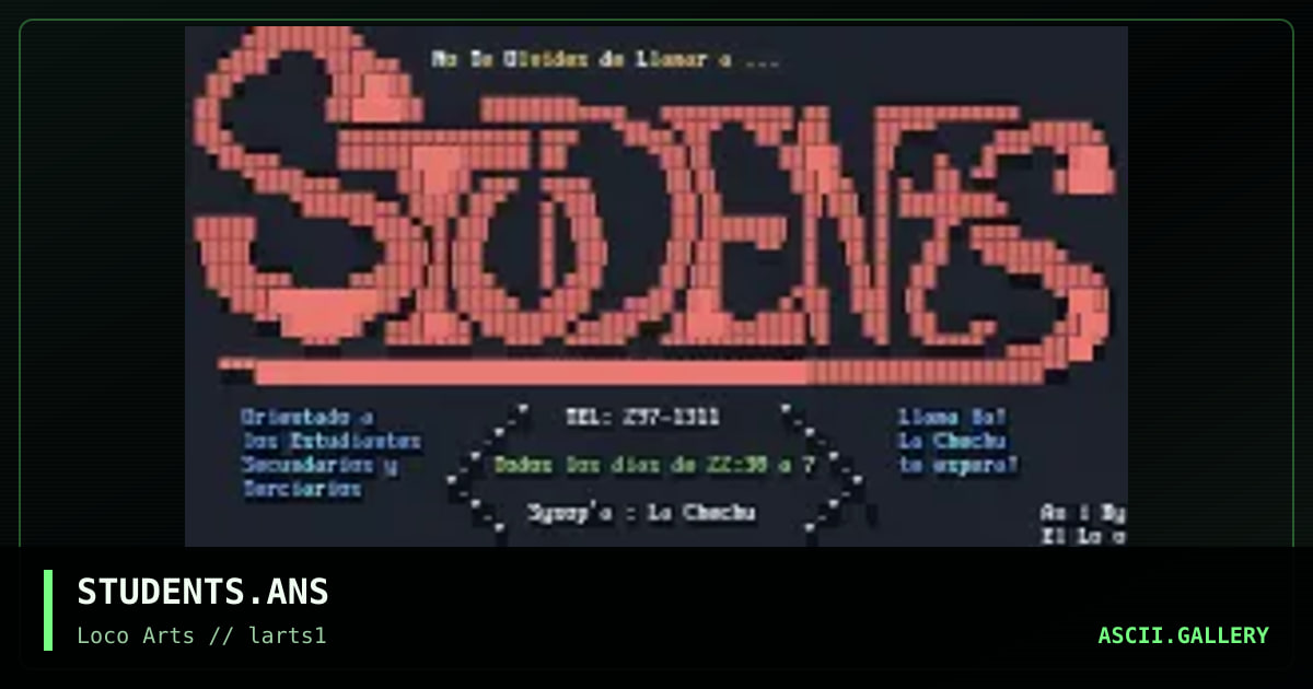 STUDENTS.ANS, by el loco, 1995