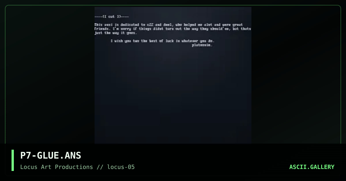 P7-GLUE.ANS, by platoonim, 1999