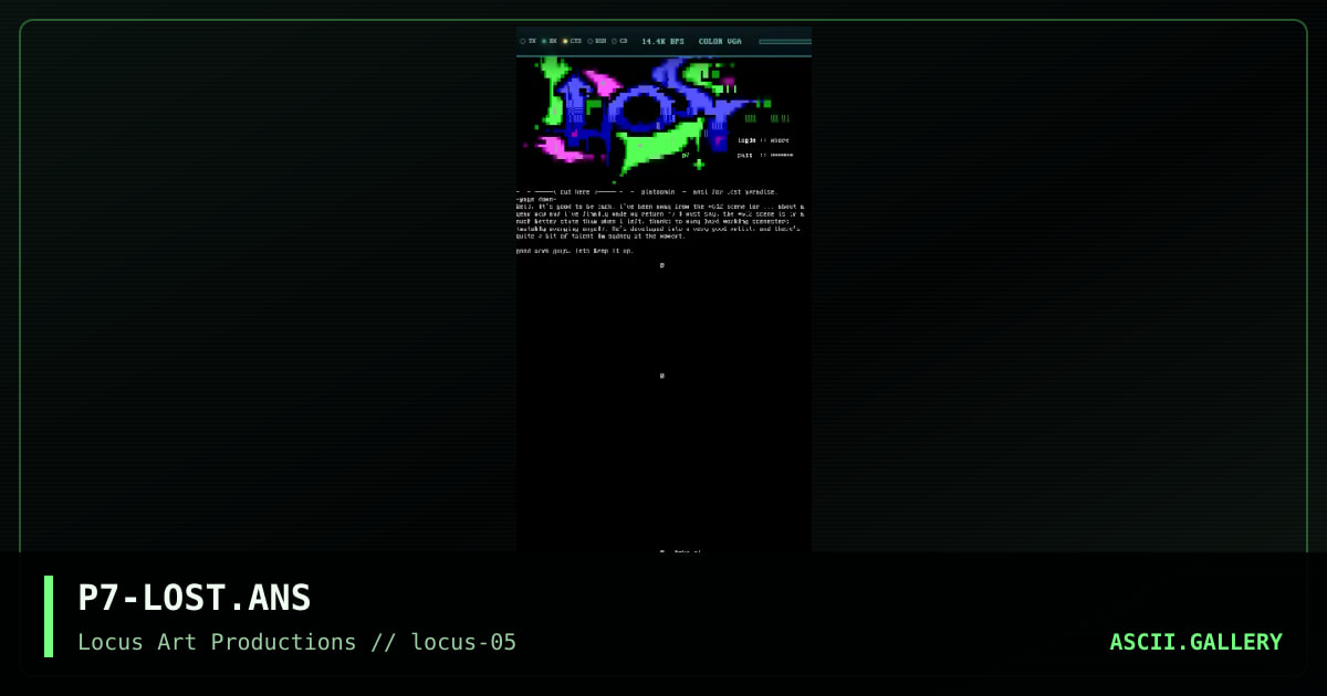 P7-LOST.ANS, by platoonim, 1999