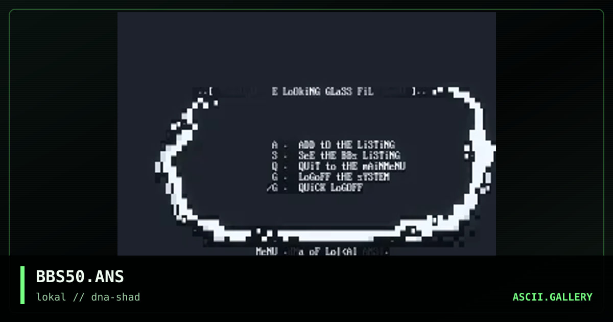 BBS50.ANS, by untagged, 1994