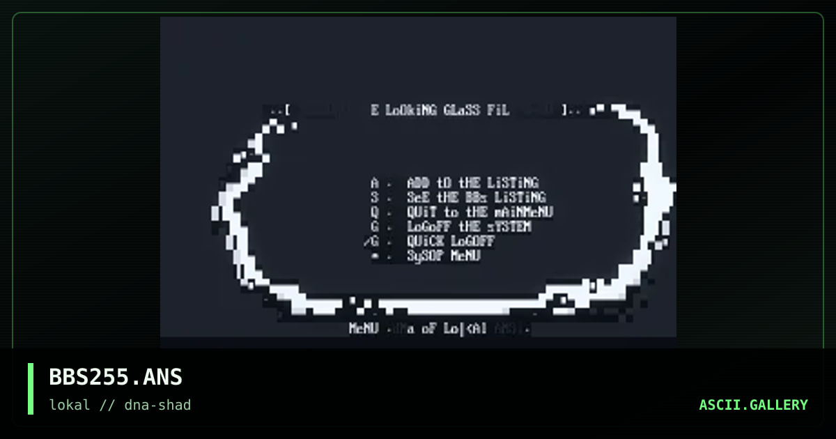 BBS255.ANS, by untagged, 1994
