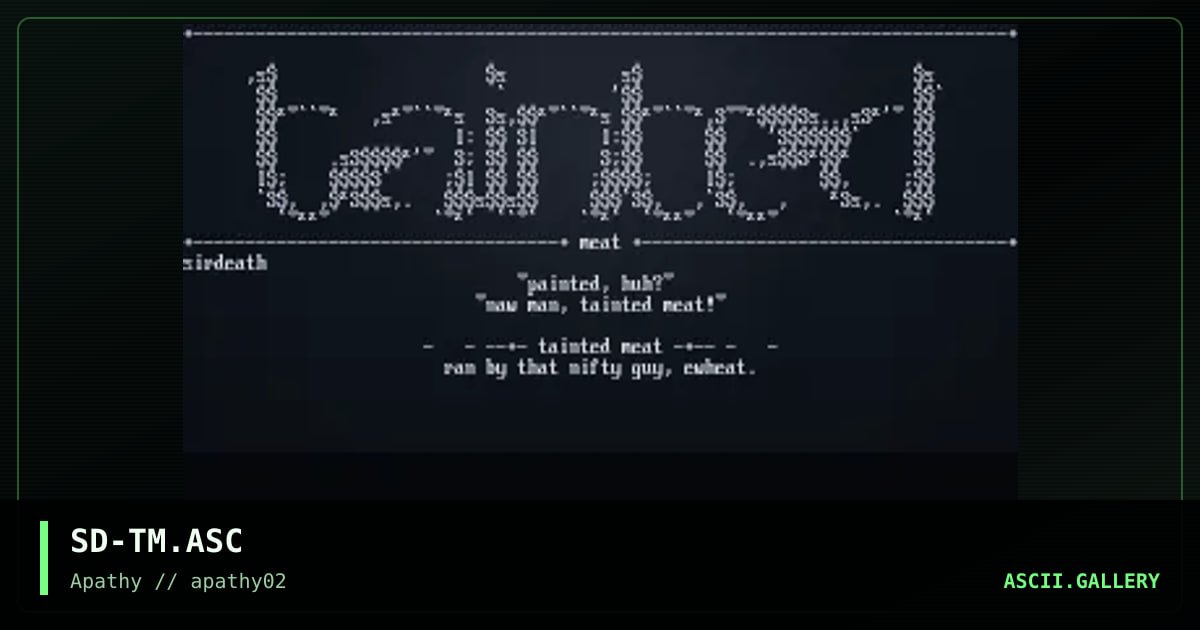 tainted meat, by sirdeath, 1995
