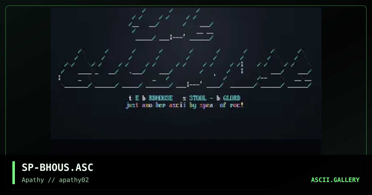 the birdhouse ascii, by spear, 1995