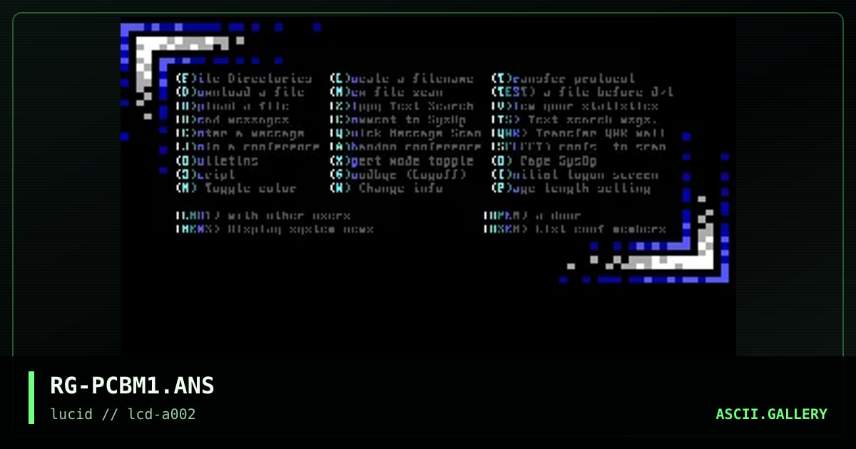 Pcboard Menu #1, by rimgale, 1994