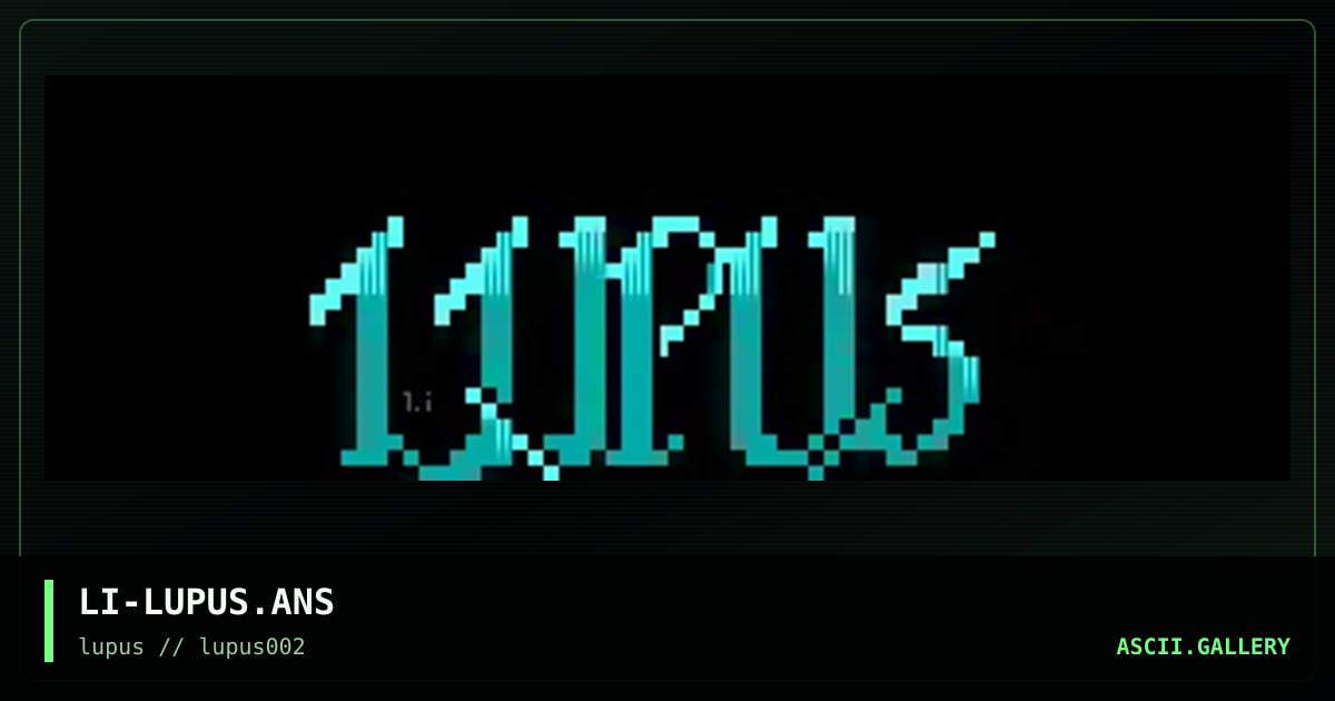 LI-LUPUS.ANS, by lithium insanity, 1993
