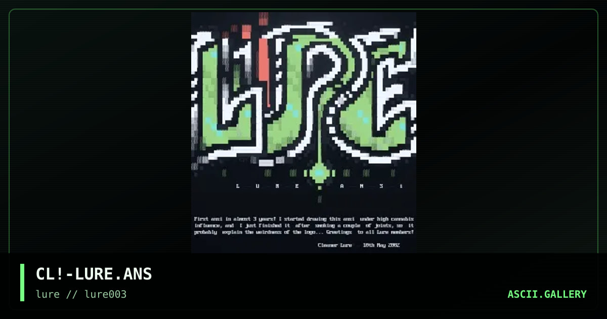 Lure, by cleaner, 2002