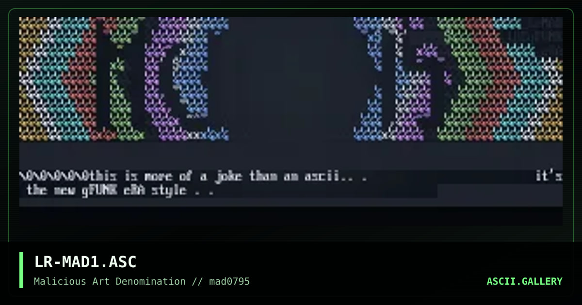 ascii, by lord regulator, 1995