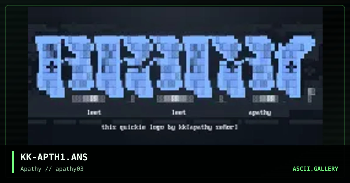 Apathy, by kamikaze, 1995