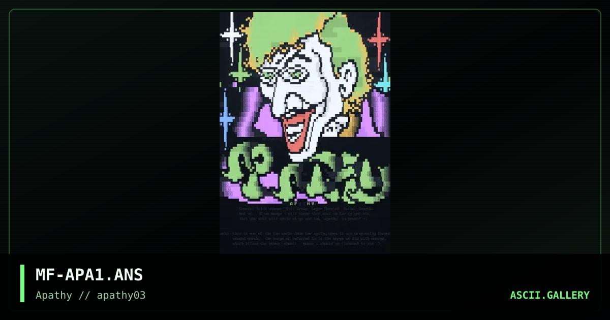 Apathy promo, by morbid fixation, 1995