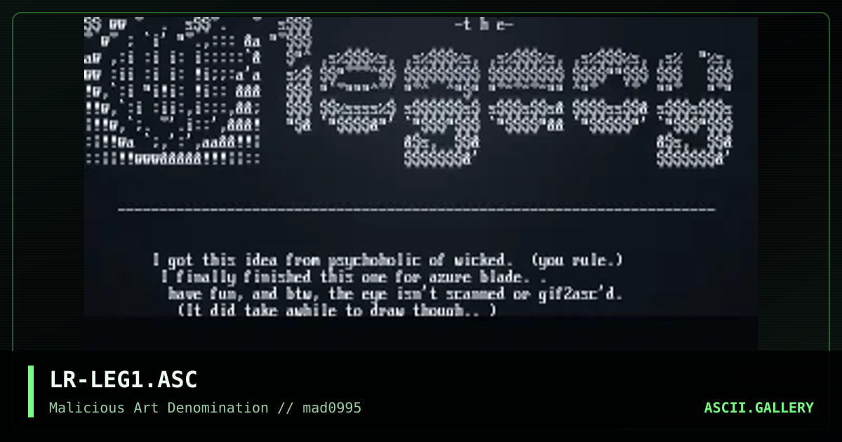 The Legacy, by lord regulator, 1995