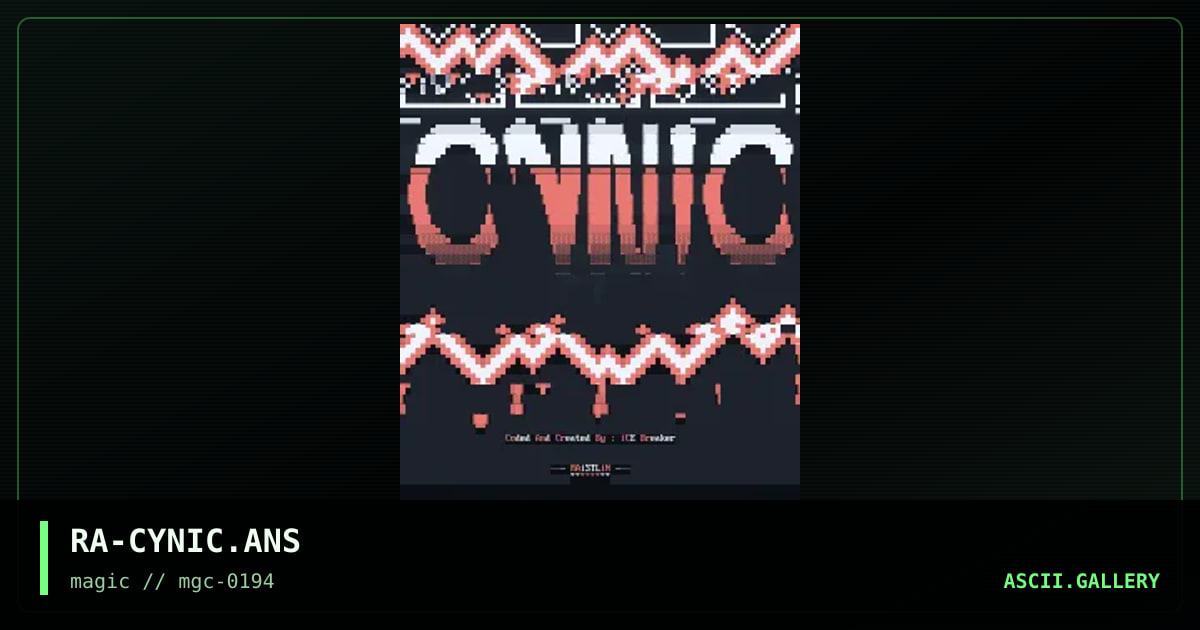 RA-CYNIC.ANS, by raistlin, 1994