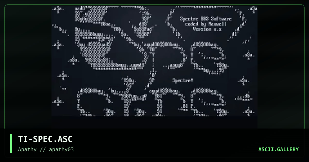 Spectre, by trip, 1995