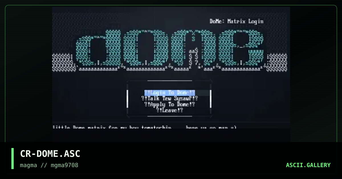 Dome Matrix, by crash, 1997