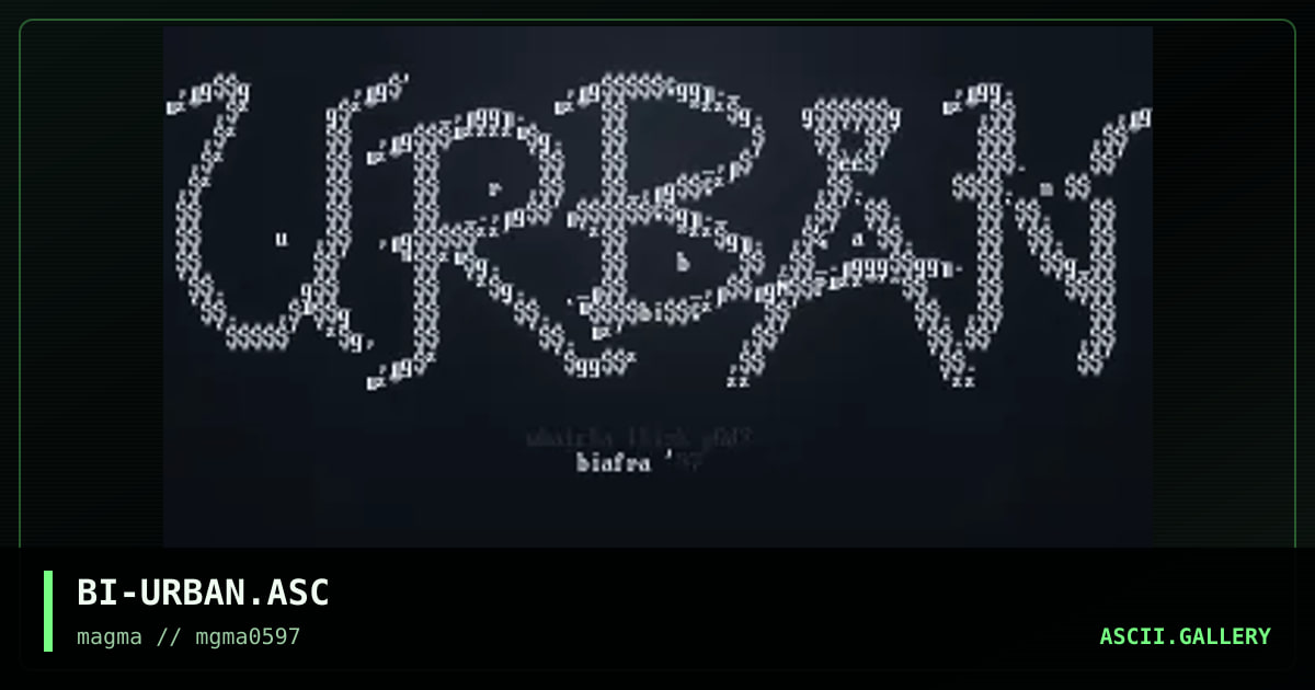 BI-URBAN.ASC, by biafra, 1997