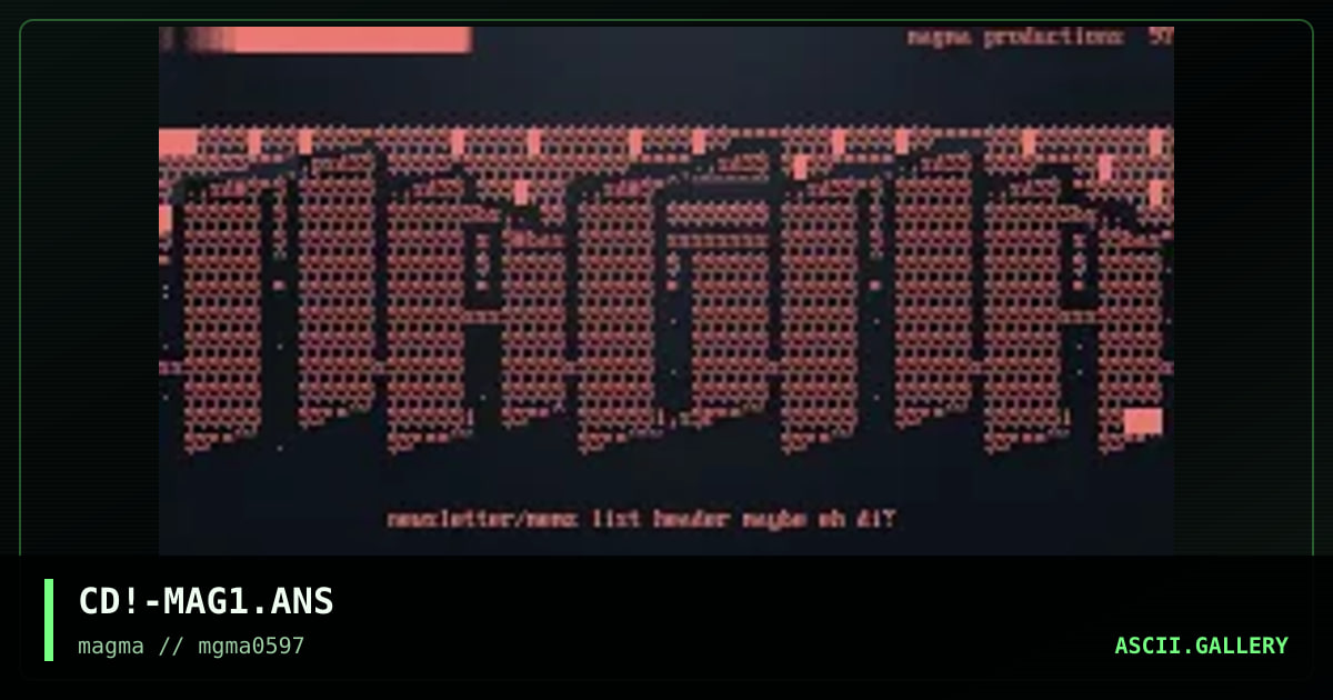magma header #1, by cardiac, 1997