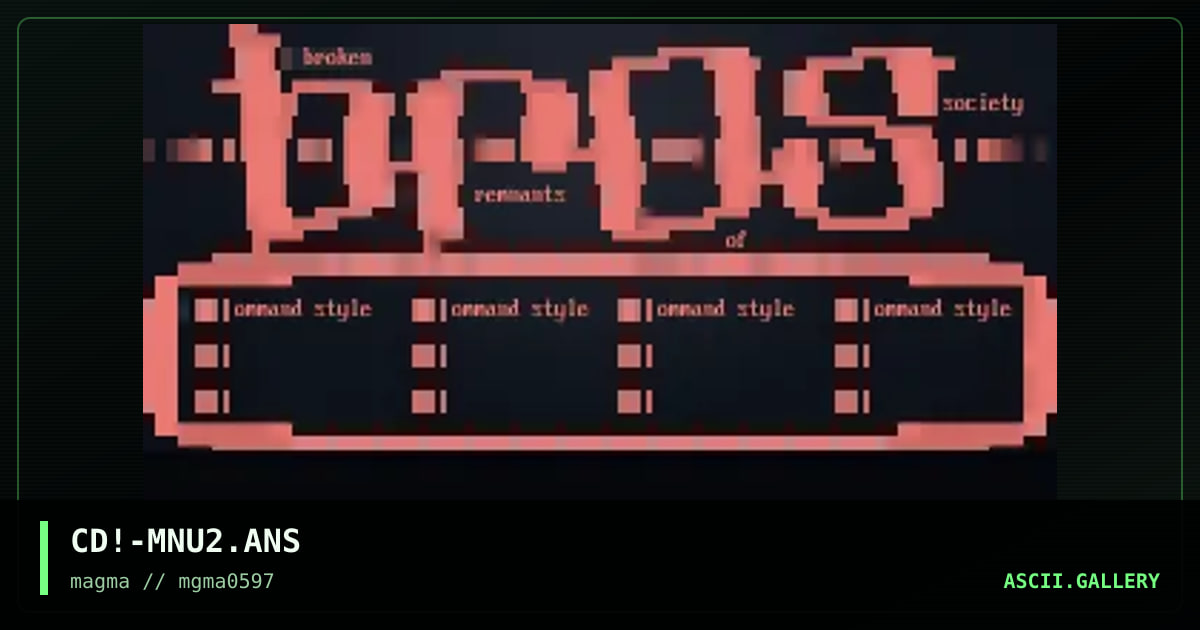broken remnants of society menu #1, by cardiac, 1997