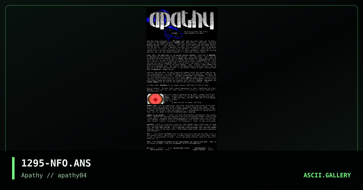 December '95 Info Stuff, by sirdeath, 1995
