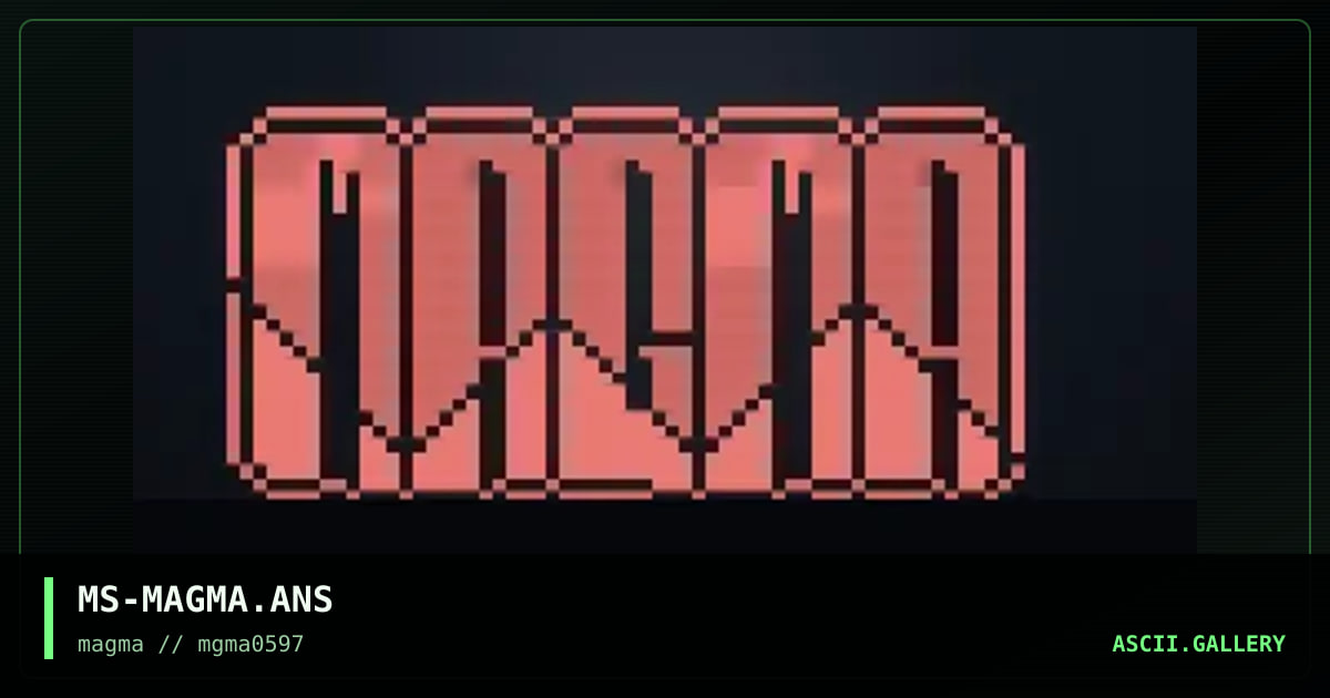 MS-MAGMA.ANS, by mustafa sied, 1997