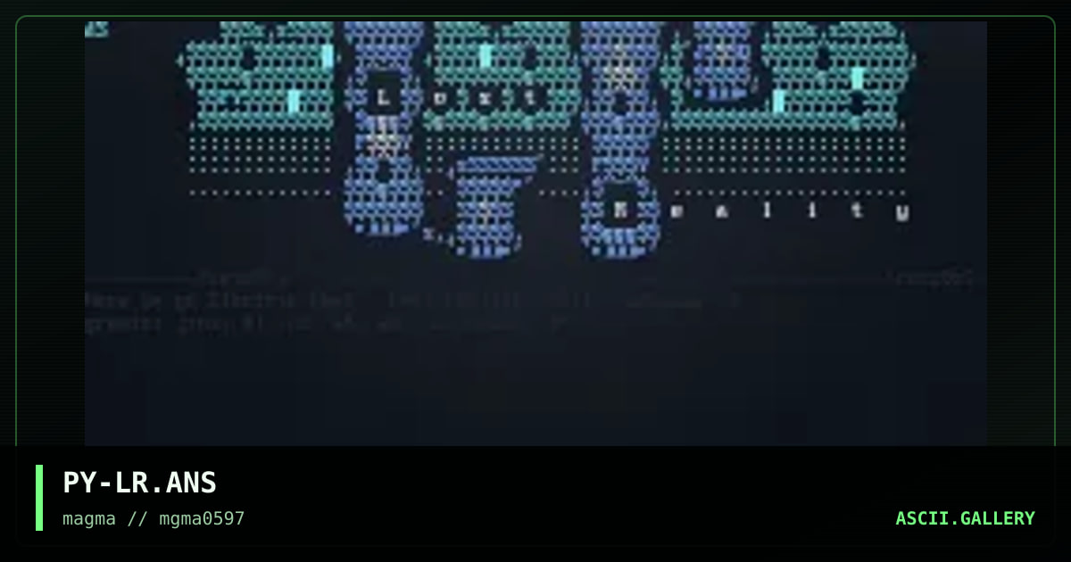 Lost reality ascii, by pyhrrus, 1997