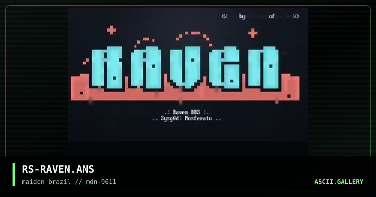 raven welcome, by rorshack, 1996