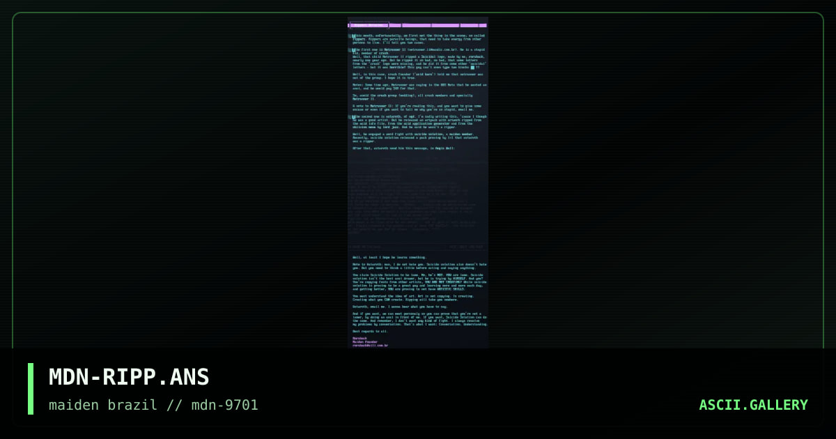 note about rippers :(, by rorshack, 1997