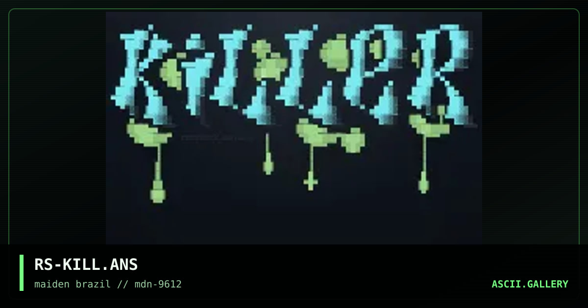 KILLER logo 4 firstmail bbs, by rorshack, 1996