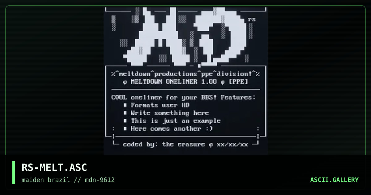 file_id.diz for melt down, by rorshack, 1996