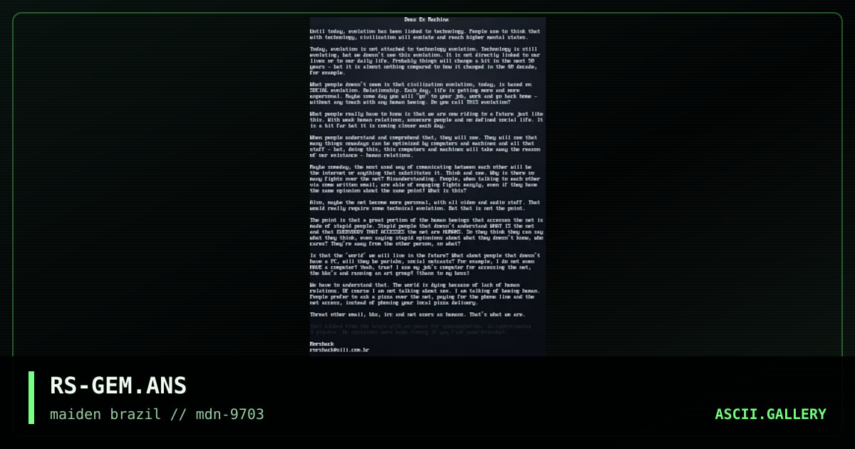 the god ex machina, by rorshack, 1997
