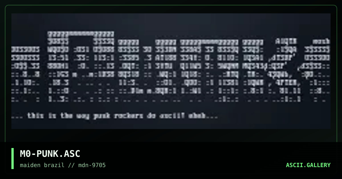 Punk ascii, by mosh, 1997