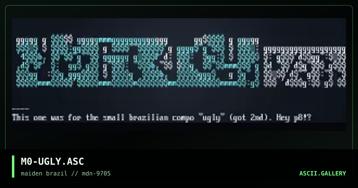 Ugly compo ascii, by mosh, 1997