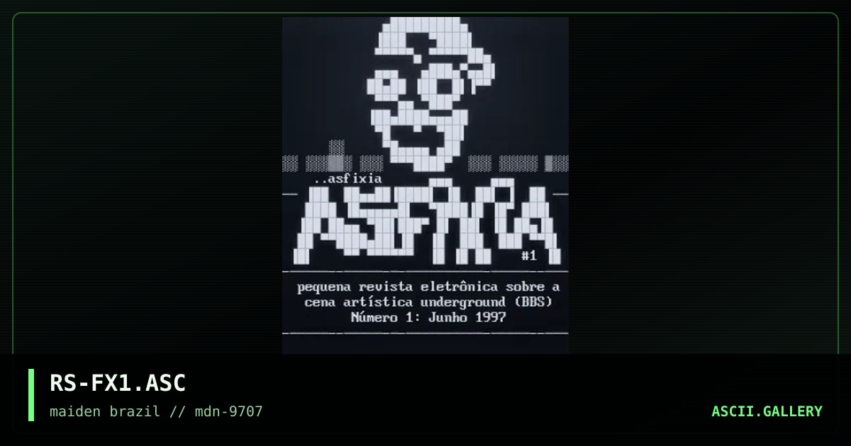 Asfixia e-mag #1 file_id.diz, by rorshack, 1997
