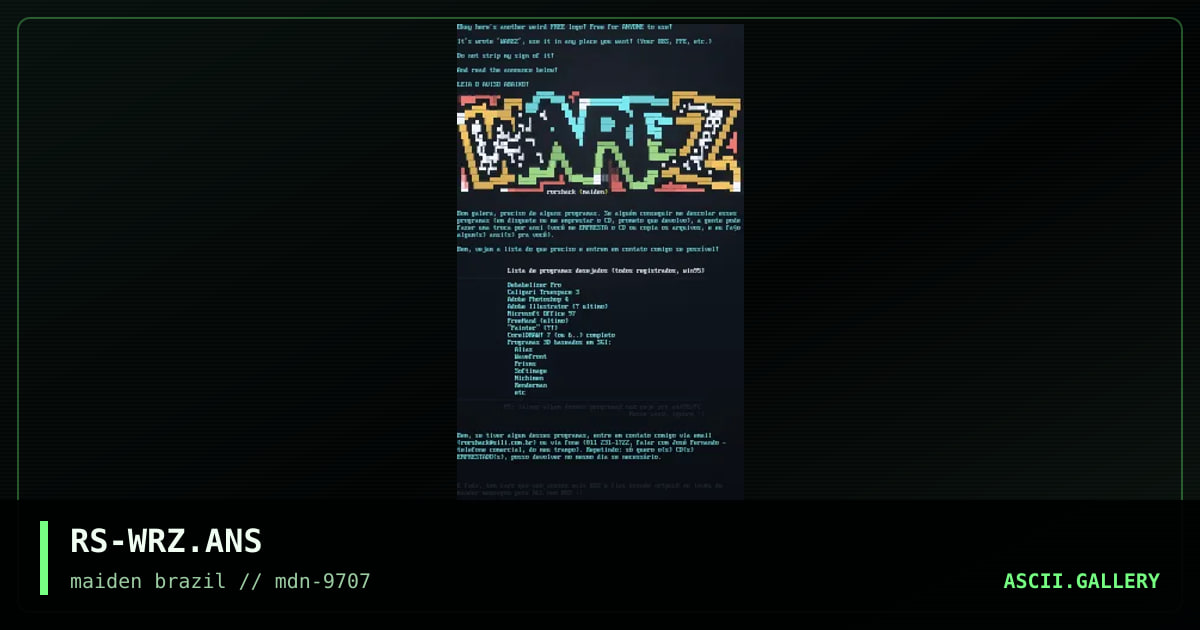 FREE warez logo / classifieds!@, by rorshack, 1997