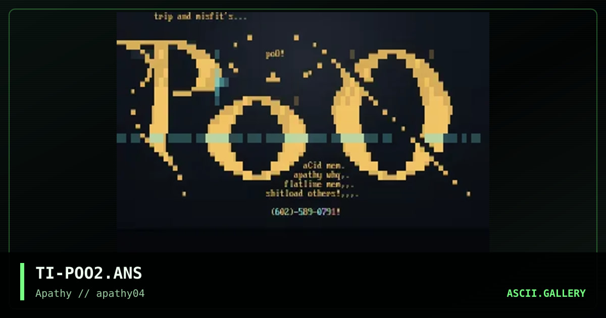 Poo, by trip, 1995